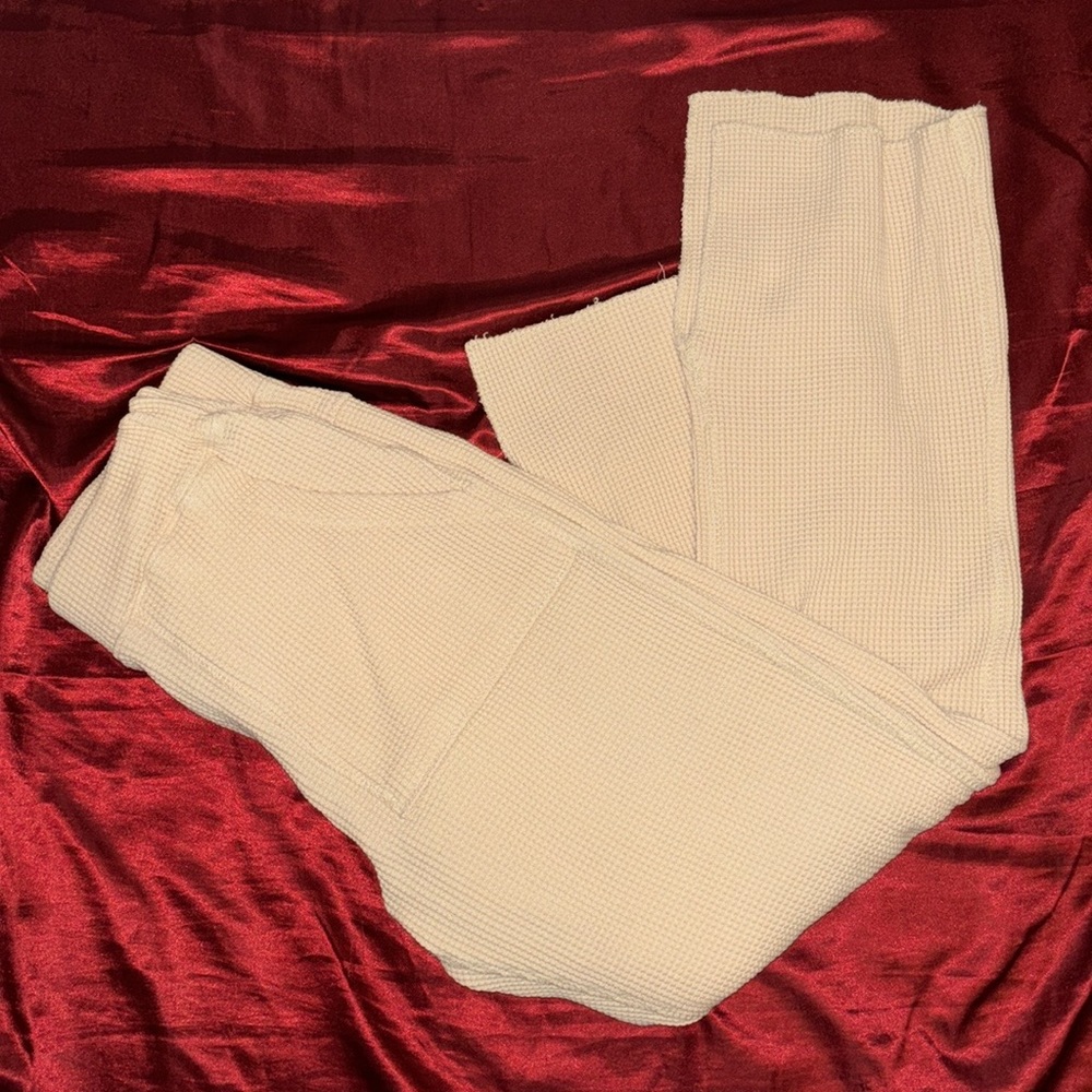 Waffle knit flare pant